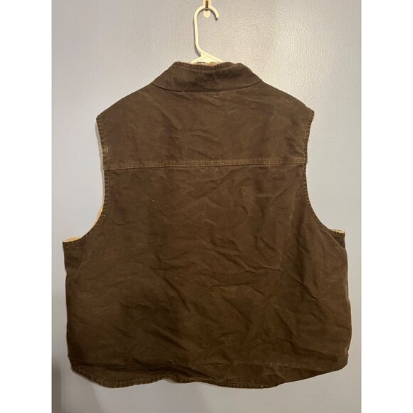 Men’s Brown Carhartt Tan Sherpa Lined Vest Size 3XL Company Logo,‎ Work Wear - Picture 6 of 11